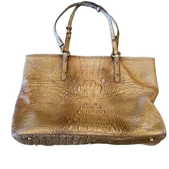 Brahmin Tan Brown Crocodile Embossed Tote - Picture 2 of 8
